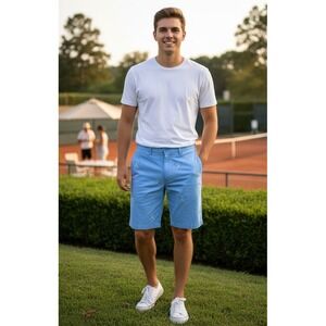 Vineyard Vines Men's Blue Embroidered Lacrosse Shorts Size 28 Embroidered Chino